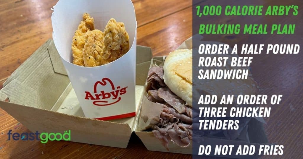 1000 calorie bulking arby's meal plan