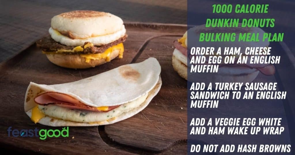 850 calorie bulking dunkin donuts meal plan