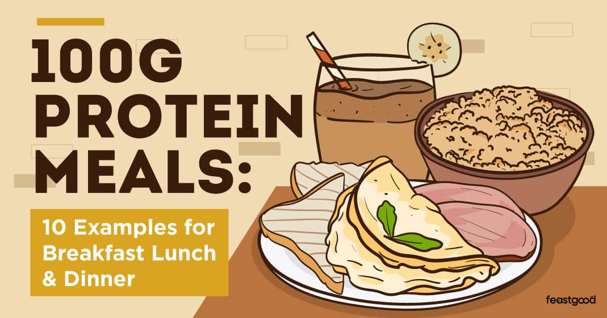 100g protein meals 10 examples for breakfast, lunch, & dinner