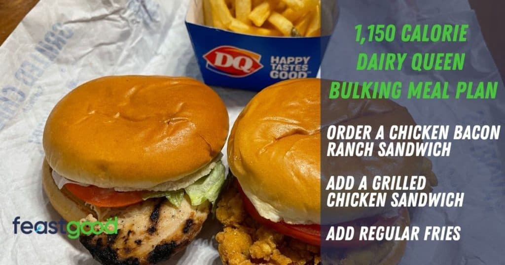 1,150 calorie dairy queen meal plan