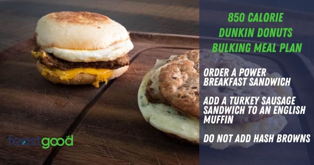 850 calorie bulking dunkin donuts meal plan