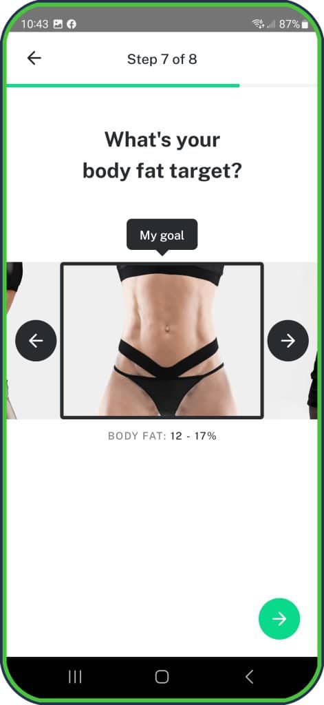 8Fit Workouts Step 7 - What's your body fat target