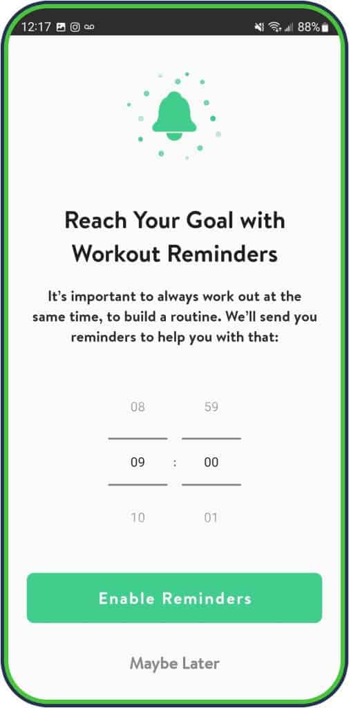 Asana Rebel workout reminders