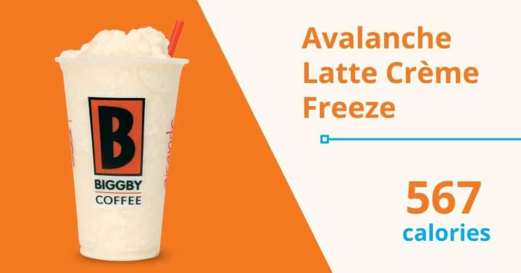 Avalanche Latte Crème Freeze (567 calories)