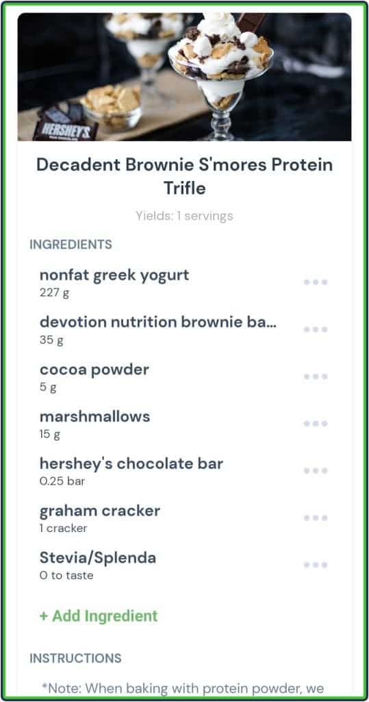 Avatar recipe database - Decadent brownie s'mores protein trifle