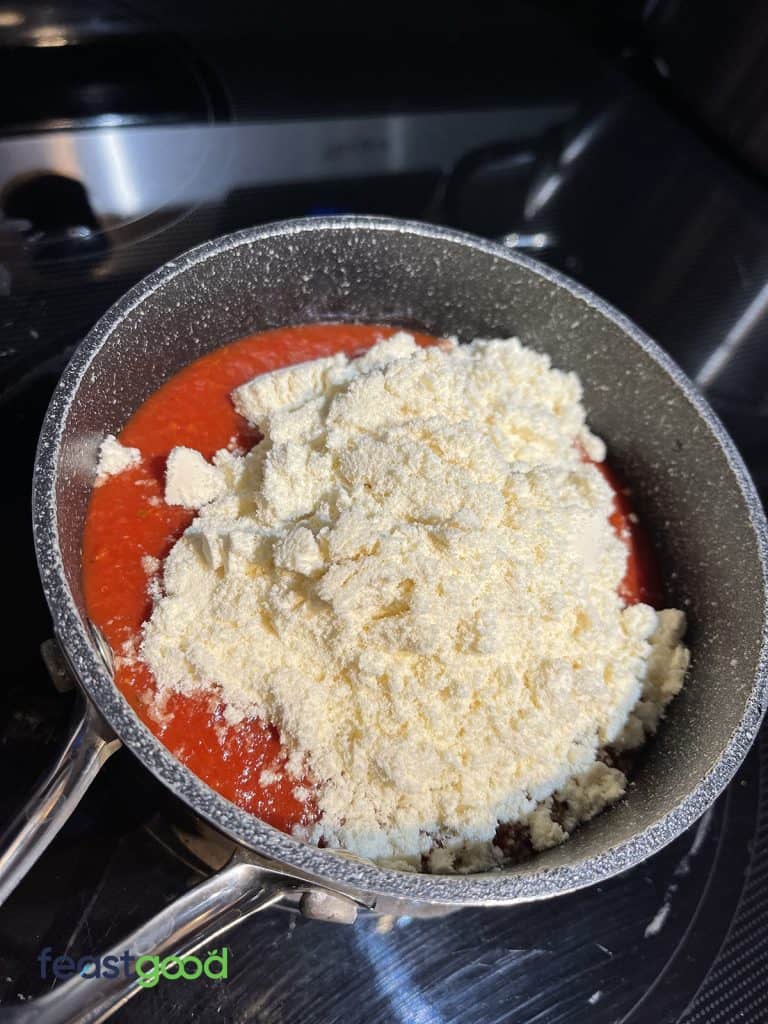 Bulk Supplements Protein added to spaghetti sauce 1