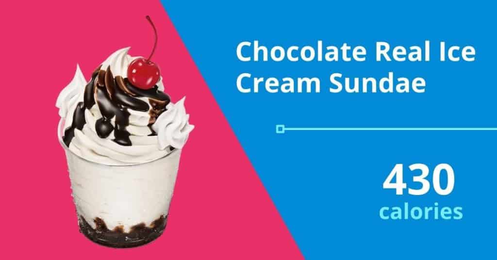 Chocolate Real Ice Cream Sundae, 430 calories