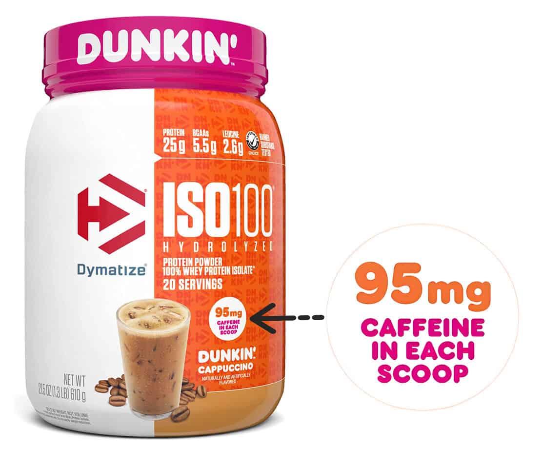 Dymatize Iso 100 caffeine content label