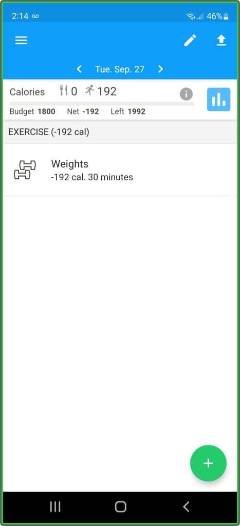 Fooducate App weights