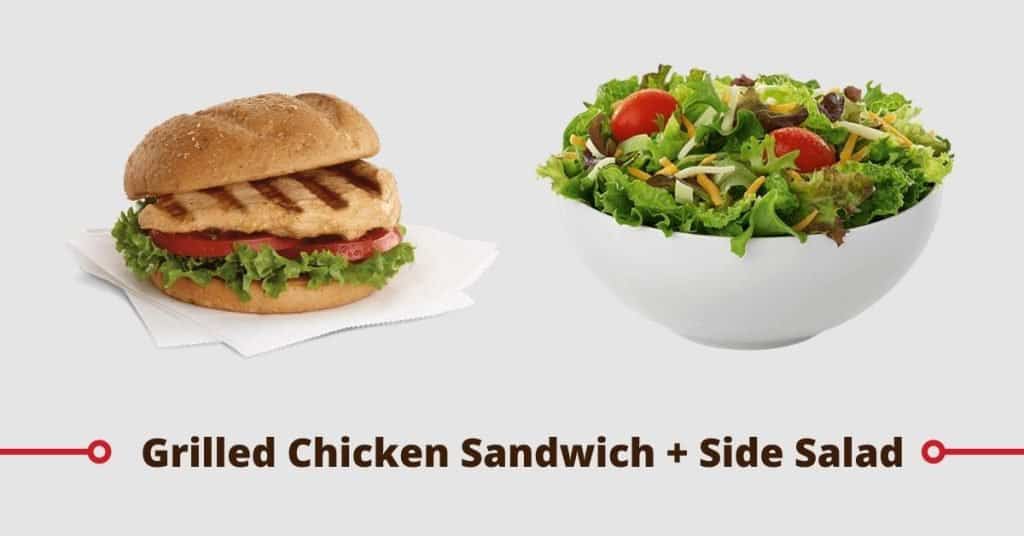 Grilled chicken sandwich + Side salad