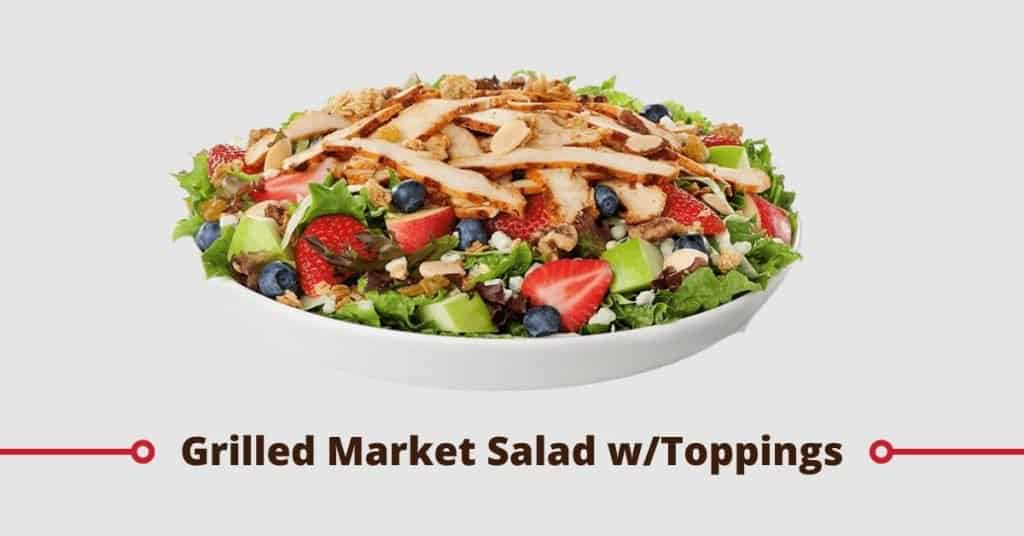 Grilled market salad with toppings