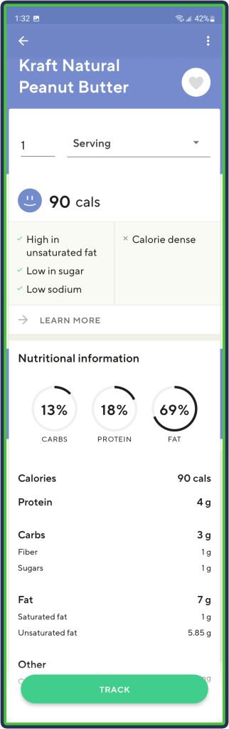 Lifesum App - food nutritional facts and ratings