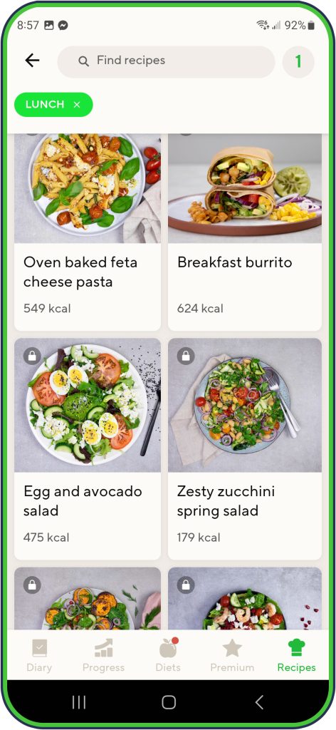 Lifesum recipe database