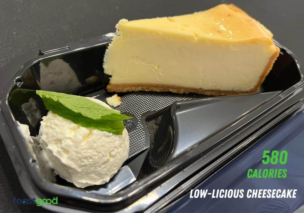 Low-Licious Cheesecake – 580 calories per serving 