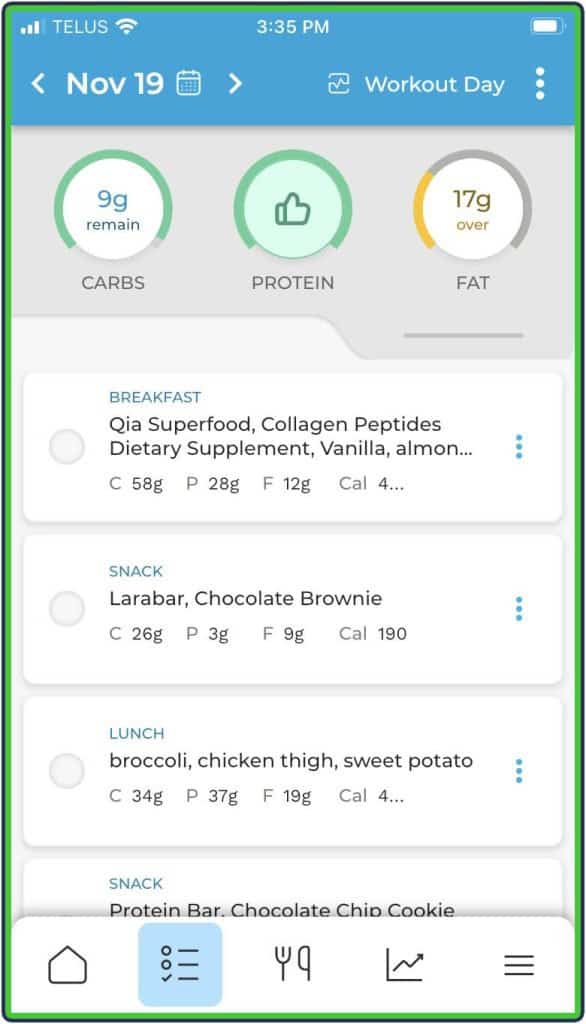 Macrostax calorie and macronutrient recommendations