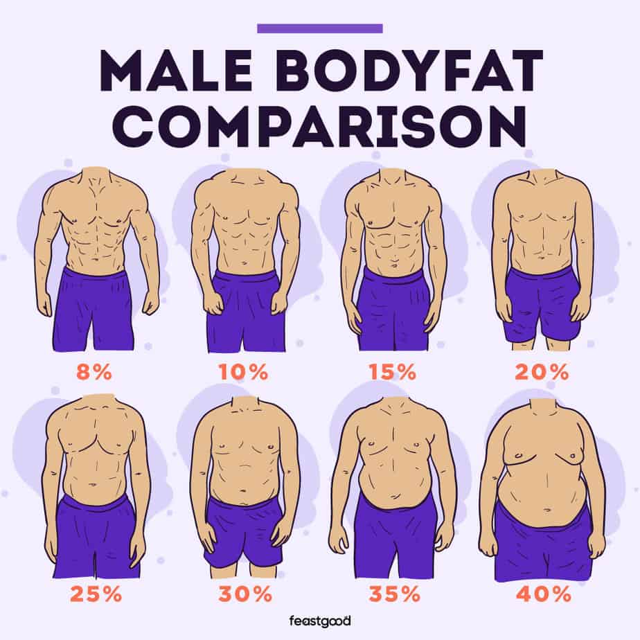 Male body fat percentage comparison 