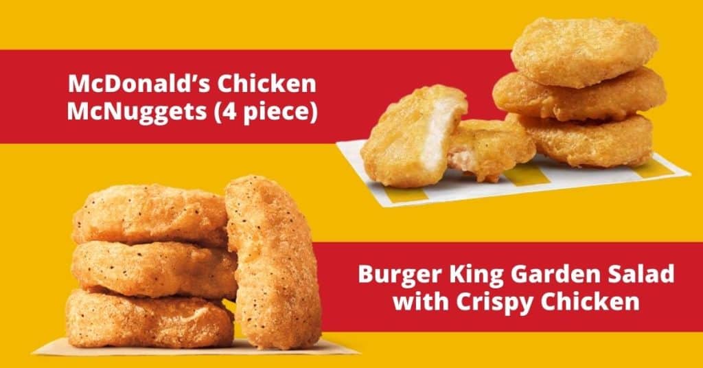 Mcdonald’s chicken mcnuggets vs. Burger king’s chicken nuggets