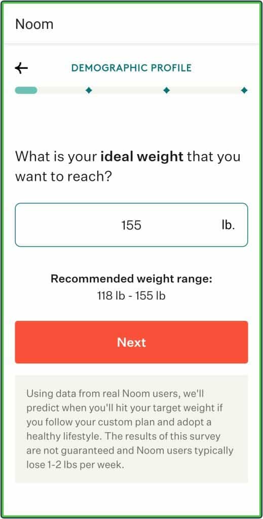 Noom demographic profile ideal weigh