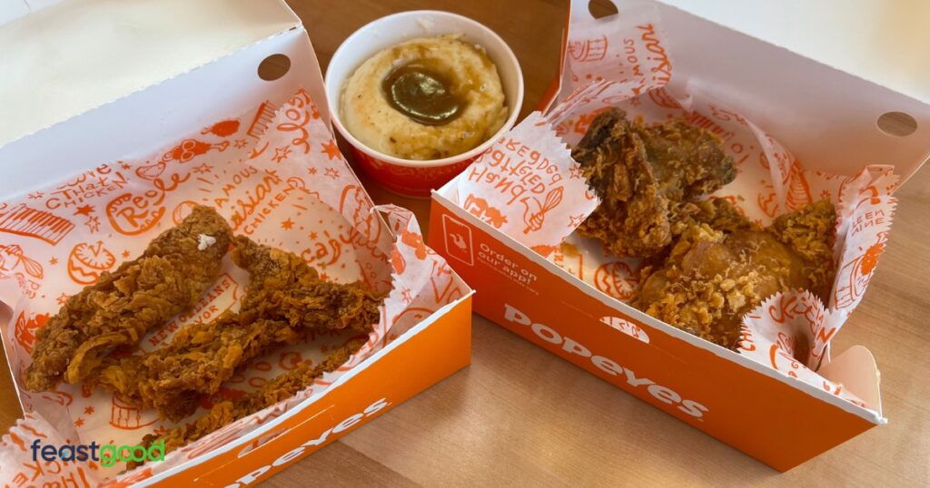 Popeye’s Bulking Meal #5: Two-Piece Chicken Meal With Tenders & Mashed Potatoes (1100 Calories)