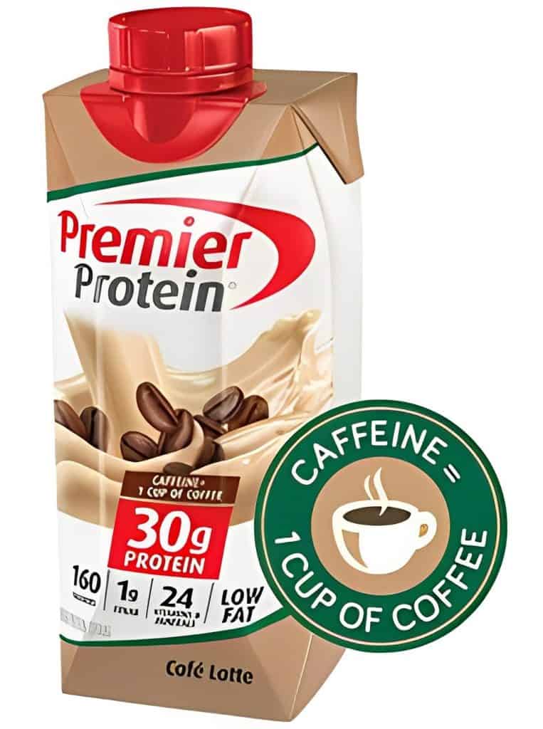 Premier Protein shakes caffeine content label