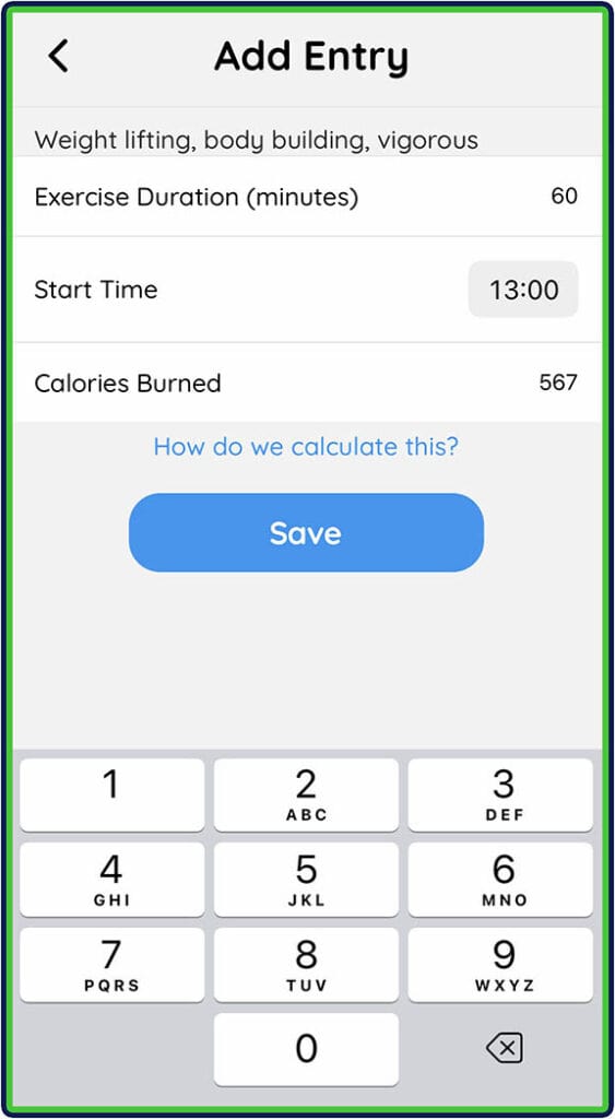 SnapCalorie: Activity logging