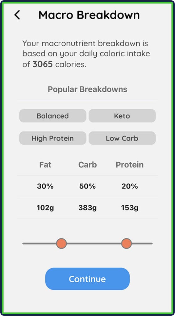 SnapCalorie: Macro breakdown