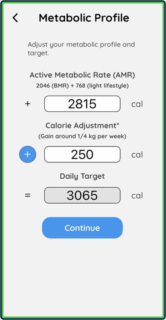 SnapCalorie: Metabolic Profile