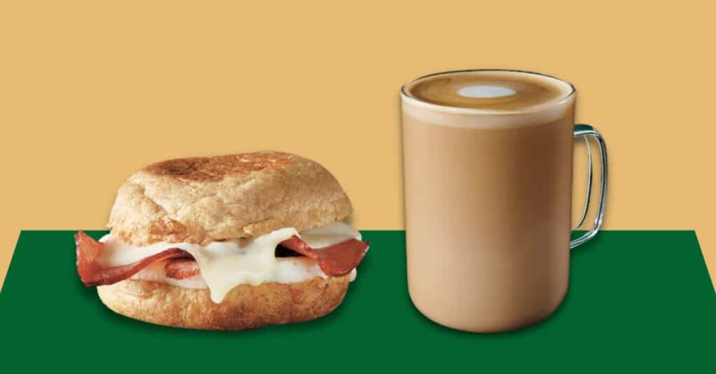 Starbucks Reduced Fat Breakfast Sandwich + Flat White