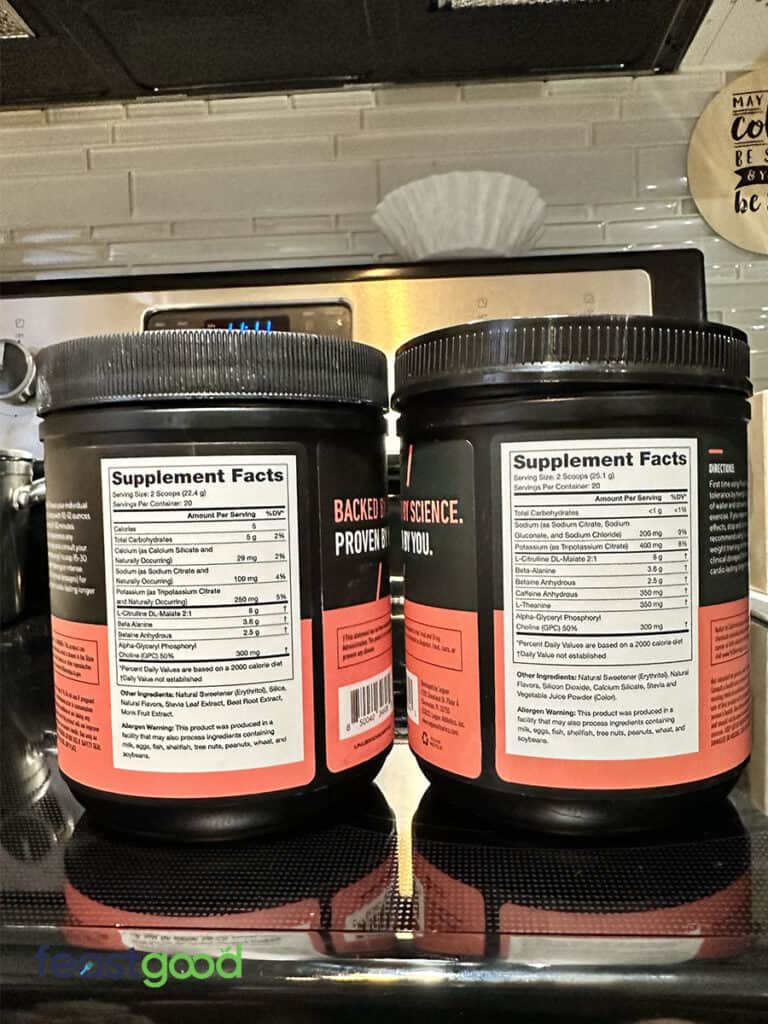 Supplement facts of Legion Pulse Stim-Free and Legion Pulse