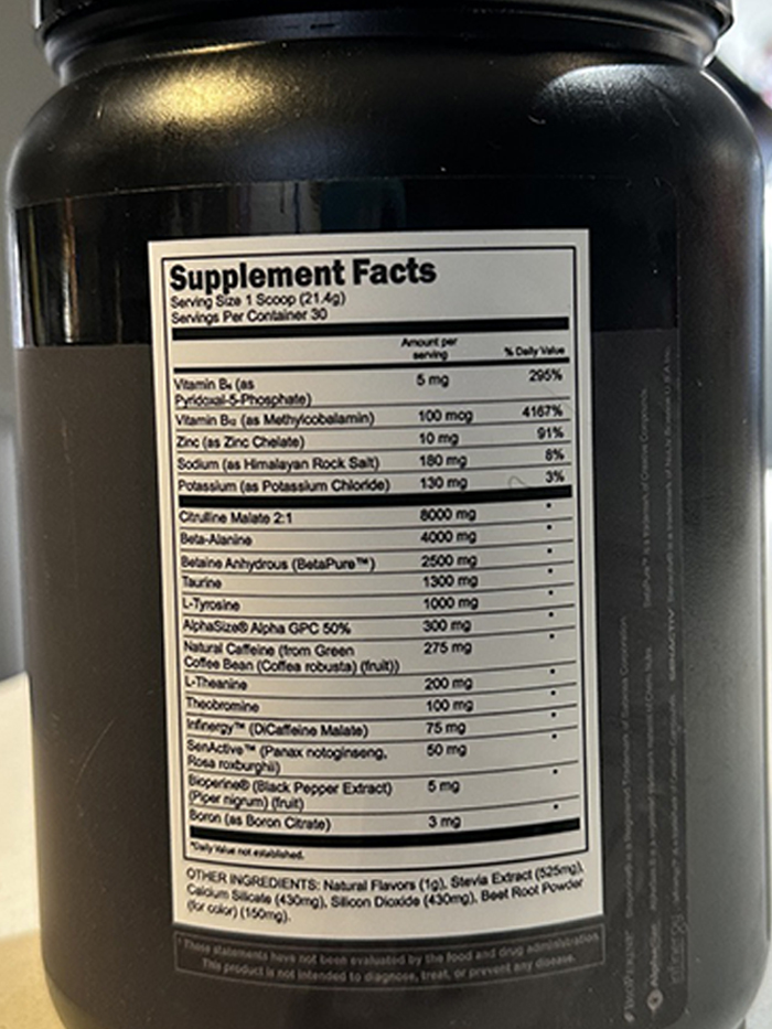 Transparent Labs Bulk Black Ingredients