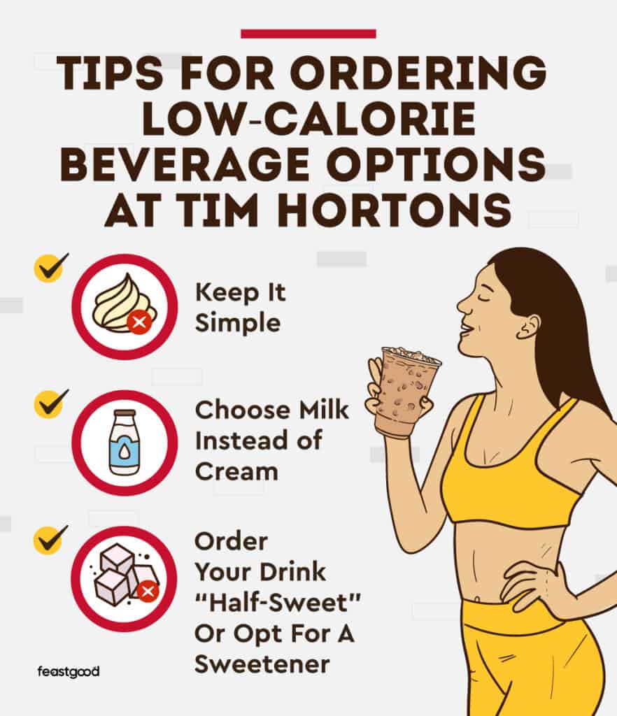 Tips for ordering low-calorie beverage options at Tim Hortons