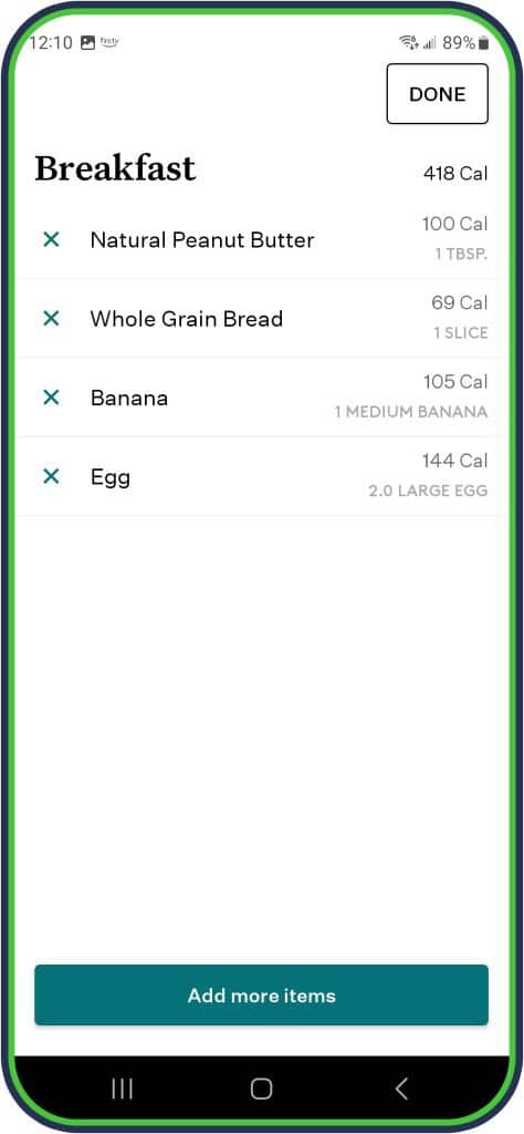 Track Calories - breakfast