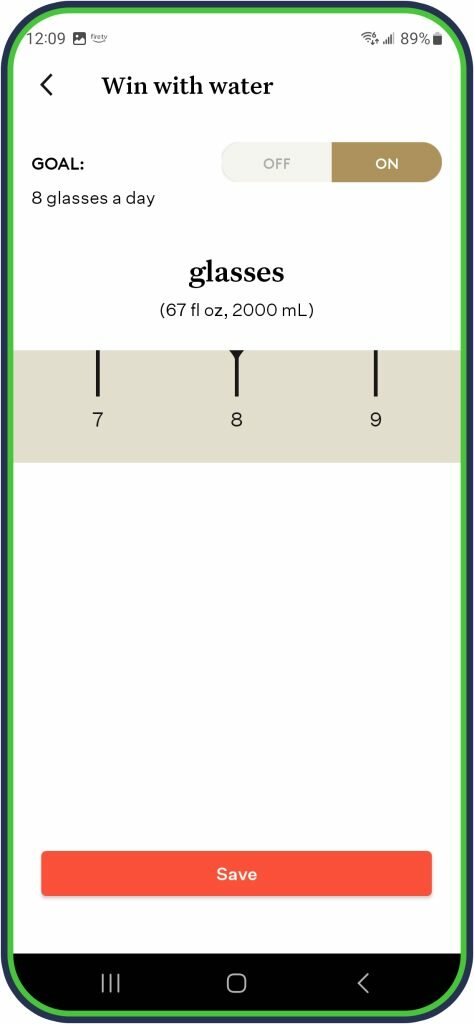 Noom track water intake