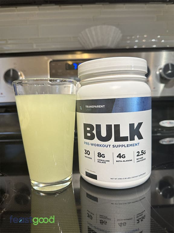 Transparent Labs Bulk mixed with pina colada