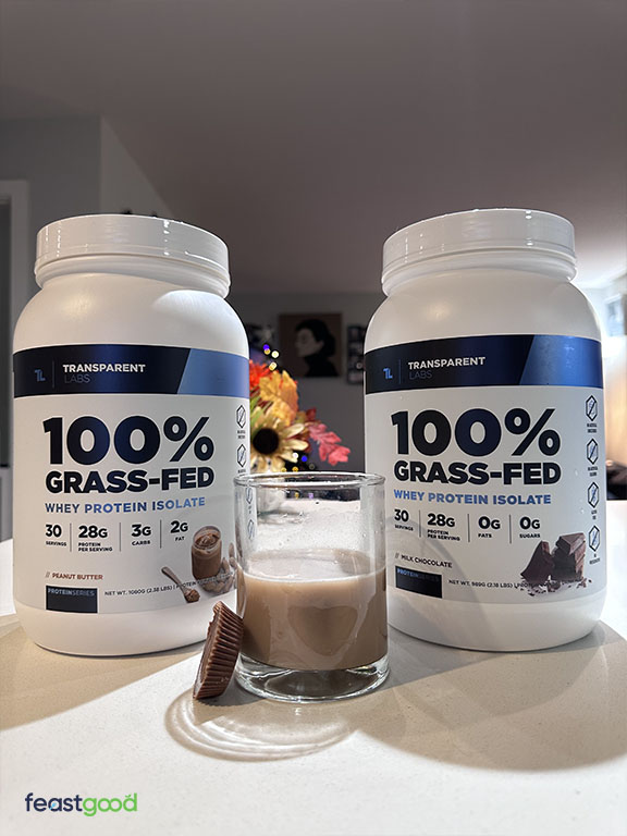 Transparent Labs milk chocolate and peanut butter protein