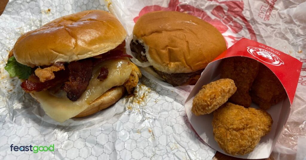 Wendy’s Bulking Meal #3: Asiago Ranch Club With Double-Stack Hamburger and 4 Chicken Nuggets (1110 Calories)