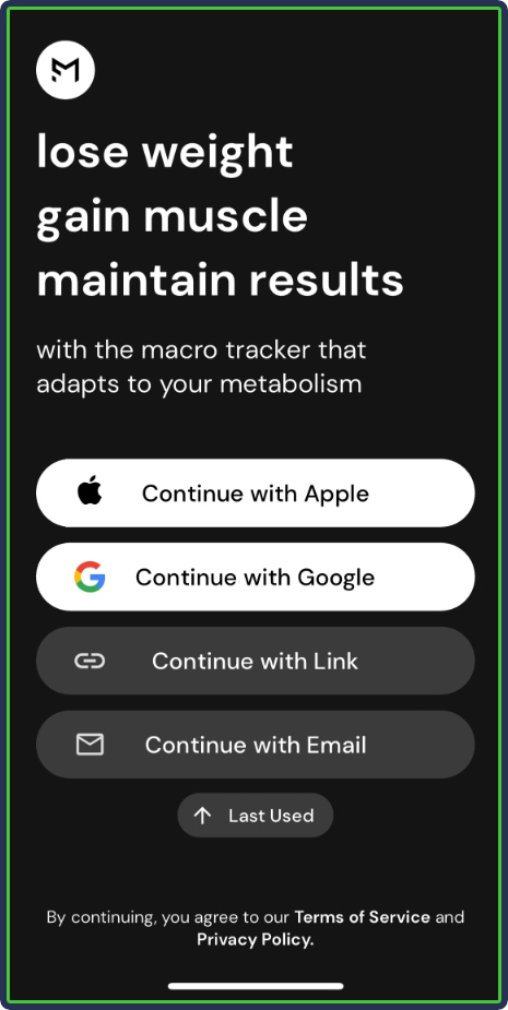 MacroFactor: Log In