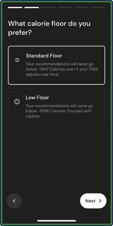 MacroFactor: What calorie floor do you prefer?