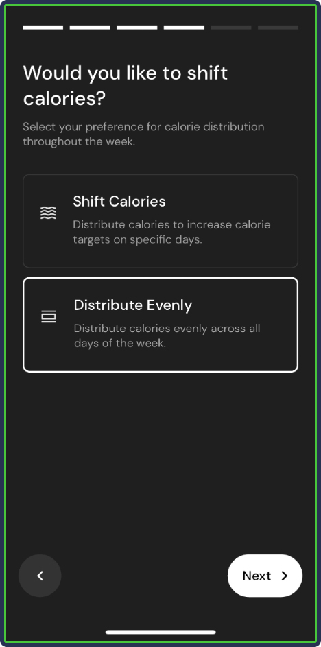 MacroFactor: Would you like to shift calories?