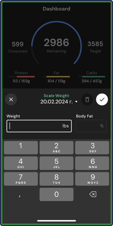 MacroFactor: Weight scale tracks