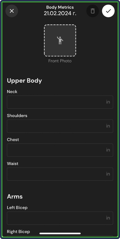 MacroFactor: uploading photos and body measurements