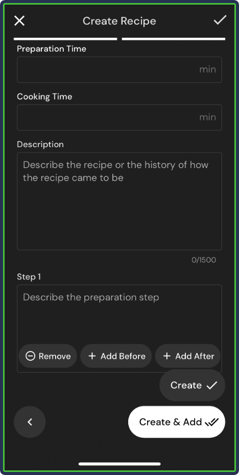 MacroFactor: Prepare Recipes - store detailed recipes