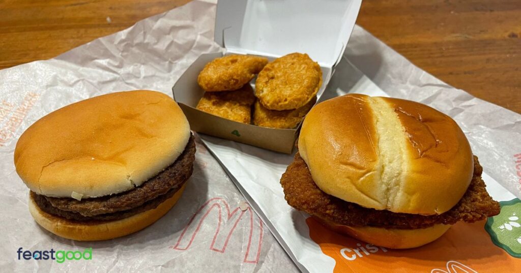 McDonald’s Cutting Meal #3: McDouble®, a Cheeseburger, and a 4-Piece Chicken McNuggets® (770 Calories)