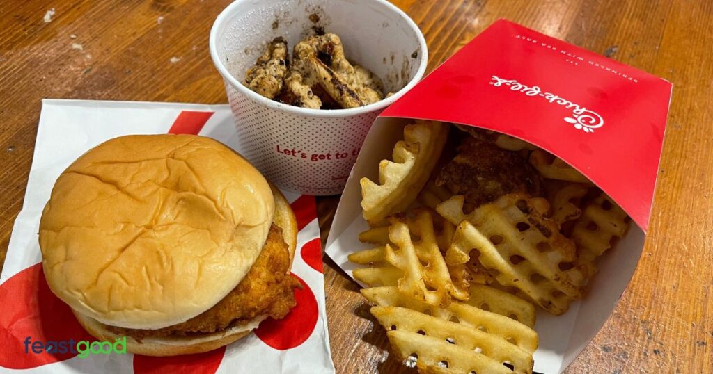 Chick-Fil-A Bulking Meal #4: Chicken Sandwich With Grilled Nuggets & Waffle Fries (990 Calories)