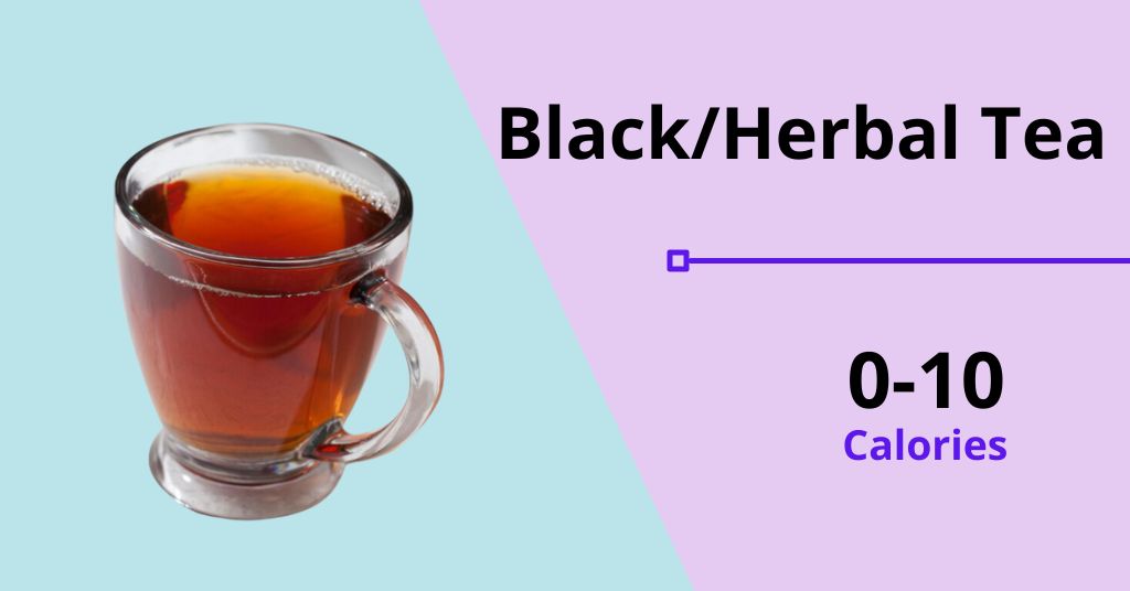 coffee bean: black/herbal tea (0-10 calories)