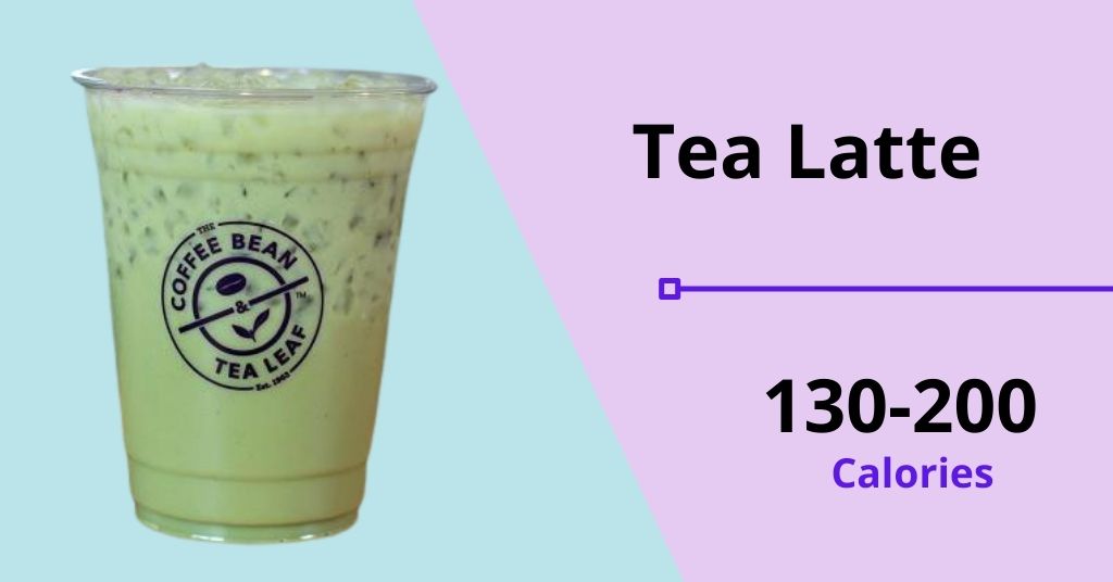 coffee bean: tea latte (130-200 Calories)