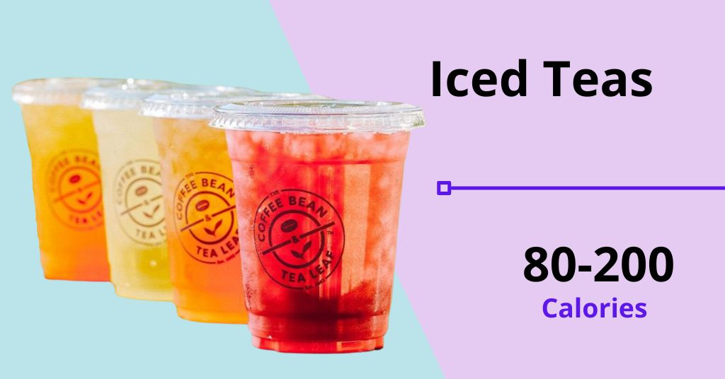 coffee bean: iced teas (80-200 Calories)