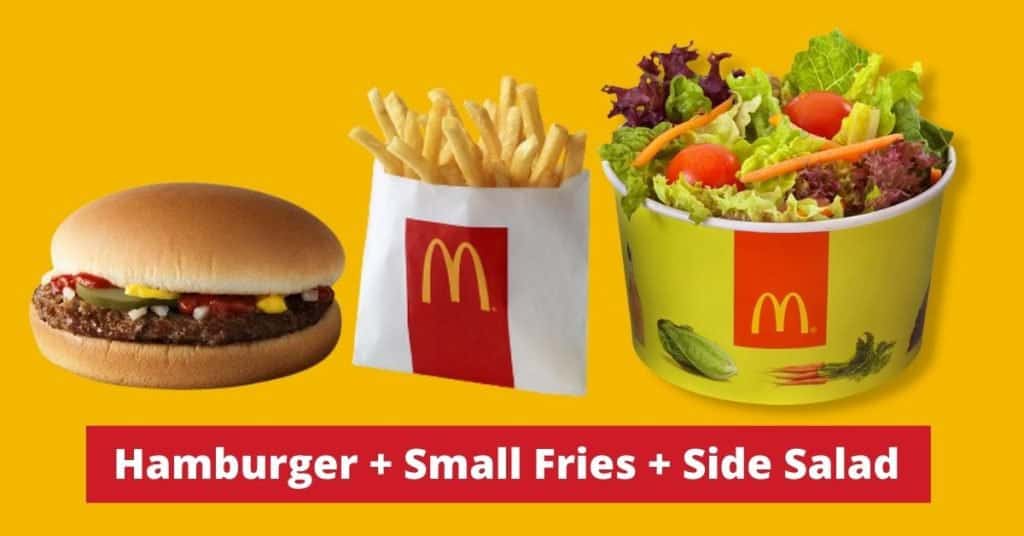 hamburger + small fries + side salad