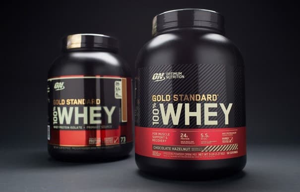 old tubs vs new look of Optimum Nutrition Gold Standard Protein