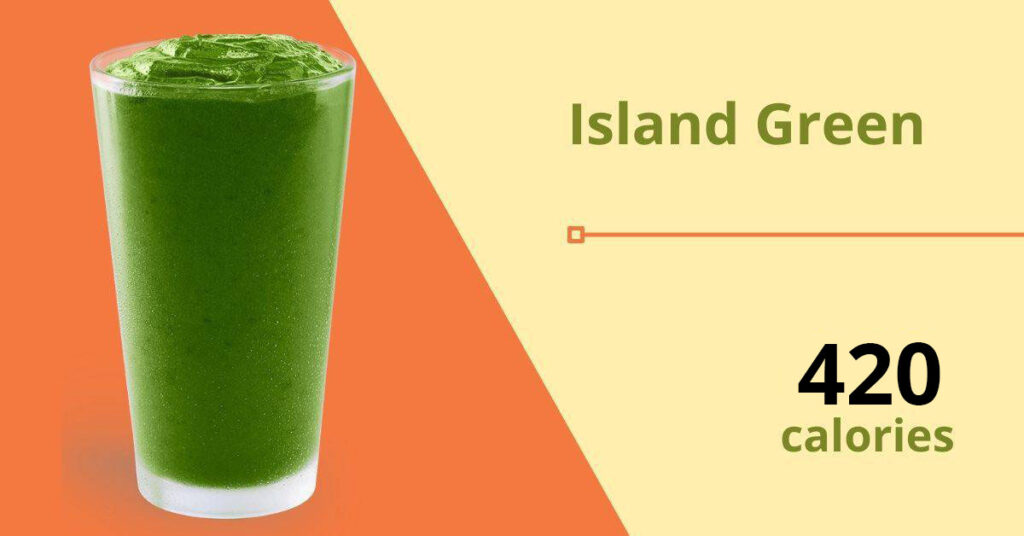 tropical smoothies island green (420 calories)